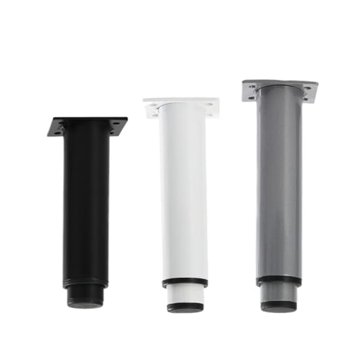 HEYDGBBZ Ersatz-Möbelbeine für Sofa, Schrank, Tisch, 4 Stück, höhenverstellbar, Füße aus Kohlenstoffstahl, Bettbein(White 13-24cm) von HEYDGBBZ