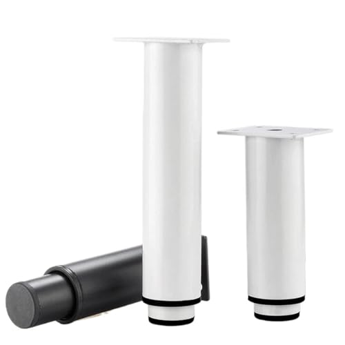 HEYDGBBZ Ersatz-Möbelbeine für Sofa, Schrank, Tisch, 4 Stück, verstellbare Beine, kaltgewalzte Stahlfüße, Metallfuß-Hardware(White 8cm) von HEYDGBBZ