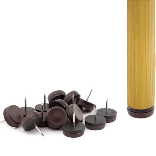 HEYDGBBZ Ersatz-Möbelbeine für Sofa, Schrank, Tisch, Nylongleiter, 120 Stück, für Aufnageln, runde Gleitpads, Hartholzbodenschutz, Stuhlbeinfüße, Hocker(White 20mm) von HEYDGBBZ