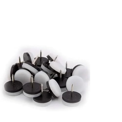 HEYDGBBZ Ersatz-Möbelbeine für Sofa, Schrank, Tisch, Nylongleiter, 120 Stück, runde Gleiter, aufnagelbare Gleitunterlage, Hartholzbodenschutz, Stuhlbeinfüße(White 30mm) von HEYDGBBZ