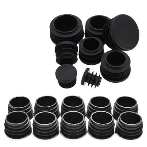 HEYDGBBZ Ersatz-Möbelbeine für Sofa, Schrank, Tisch, Stuhl, Beinkappe, 160 Stück, runder Innenstopfen aus Kunststoff, Stahlrohr-Endkappen, rutschfeste Leiter aus Legierung(48mm) von HEYDGBBZ