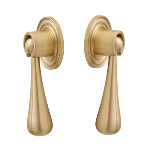 HEYDGBBZ Schubladengriffe aus antikem Messing, Küchenschrankknöpfe, 2 Stück, massiver Kleiderschrank-Zugringgriff, Schrankgriff aus Messing, 72 x 30 x 20 mm(72 * 30 * 20mm) von HEYDGBBZ