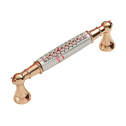 HEYDGBBZ Schubladengriffe aus antikem Messing, Schrank- und Schubladenknöpfe, goldene Türgriffe mit Diamant-Zinklegierung, Schrankschubladenknöpfe, Kleiderschrank-Möbelgriffe(5003128mm) von HEYDGBBZ