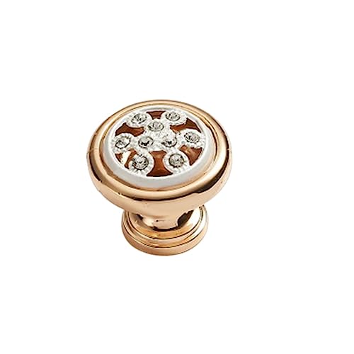 HEYDGBBZ Schubladengriffe aus antikem Messing, Schrank- und Schubladenknöpfe, goldene Türgriffe mit Diamant-Zinklegierung, Schrankschubladenknöpfe, Kleiderschrank-Möbelgriffe(5008big) von HEYDGBBZ