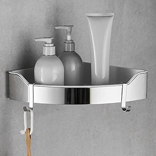 HEYDGBBZ Wandgehäuse mit Eckenlagerung 2er-Pack Bohr-Duschaufbewahrungsregal, wandmontierte Dusch-Organizer-Aufbewahrung mit Haken, for Badezimmer, Küche von HEYDGBBZ