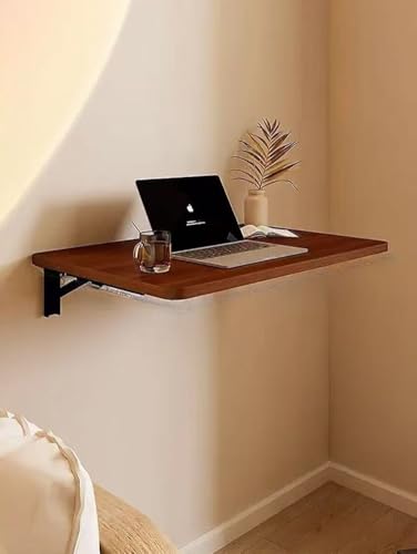 HEYDGBBZ Wandklapptisch, Klapptisch, Wandschwebender Schreibtisch mit Halterungen, platzsparender Hängeschreibtisch for Home Office, Wäscherei, Arbeitszimmer(Walnut,33x22CM) von HEYDGBBZ