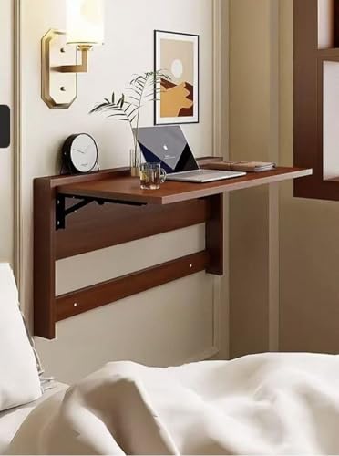HEYDGBBZ Wandklapptisch, Klapptisch, Wandschwebender Schreibtisch mit Halterungen, platzsparender Hängeschreibtisch for Home Office, Wäscherei, Arbeitszimmer(Walnut,60x42CM) von HEYDGBBZ