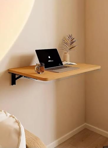 HEYDGBBZ Wandklapptisch, Klapptisch, Wandschwebender Schreibtisch mit Halterungen, platzsparender Hängeschreibtisch for Home Office, Wäscherei, Arbeitszimmer(Wood,33x22CM) von HEYDGBBZ