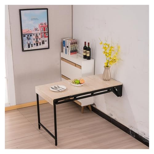 HEYDGBBZ Wandklapptisch, Multifunktionaler Schreibtisch und Regal, Esstische mit Ablage, for kleine Räume(Maple) von HEYDGBBZ
