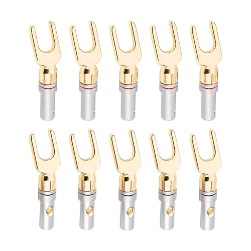 Isolierte Crimp-Spatenklemmen Drahtverbinder 10/20 Stück Y/U-Typ Lautsprecher-Bananenstecker Audiokabelverbinder Schraubverschluss Gabel-Crimps-Terminal für(20PCS (10Pairs)) von HEYDGBBZ
