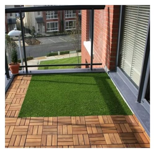 Kunstrasen for Hunde und Haustiere, 10 mm Florhöhe, langlebiger Kunstrasenteppich for die Terrasse, grüner Rasenteppich(1x2m) von HEYDGBBZ