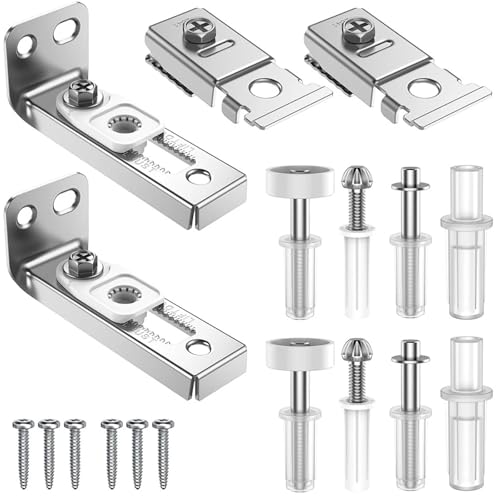 Reparatursatz für Falttüren im Schrank, 4 Hardware-Sets, inklusive oberer und unterer Halterung, Schiebetüren Scheunentore mit Drehzapfen, passend Schienen aller Stärken von HEYDGBBZ