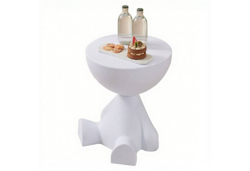 HEYHIPPO Beistelltisch Mini-Beistelltisch,runder Couchtisch,L36× H41cm, PP-Material,Ornamente (Dekorativer Mini-Tisch in Skulpturform – Blickfang für jeden Raum), Kreativer Couchtisch mit runder Tischplatte – Ideal fürs Wohnzimmer von HEYHIPPO