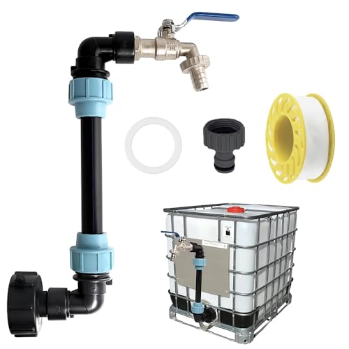 IBC Tank Schwanenhals, IBC Adapter mit Schwanenhals Messing Wasserhahn, IBC Schwanenhals 3/4" Auslaufhahn, Regenfass Auslaufhahn IBC, IBC Container S60x6 3/4 Zoll Wasserhahn, IBC Tank Zubehör von HEYIDAMAI