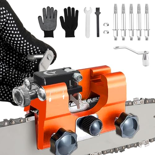 Kettensäge Schärfgerät,Kettenschärfer für Kettensägen,Motorsägenketten Schärfgerät,Tragbar Handkurbeln Kettensägenschärfer Kit mit 5 Schleifköpfen,Kettensäge Schärfen für Alle Arten von Kettensägen Kettensäge Schärfgerät,Kettenschärfer für Kettensägen,Motorsägenketten Schärfgerät,Tragbar Handkurbeln Kettensägenschärfer Kit mit 5 Schleifköpfen,Kettensäge Schärfen für Alle Arten von Kettensägen von HEYIDAMAI