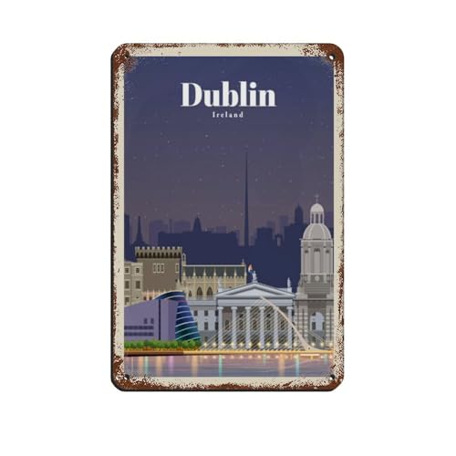 HEYKYY Dublin Vintage Retro Reiseposter Blechschild Vintage Metall Pub Club Cafe Bar Home Wandkunst Dekoration Poster Retro-Stil 20 x 30 cm HEYKYY Dublin Vintage Retro Reiseposter Blechschild Vintage Metall Pub Club Cafe Bar Home Wandkunst Dekoration Poster Retro-Stil 20 x 30 cm von HEYKYY
