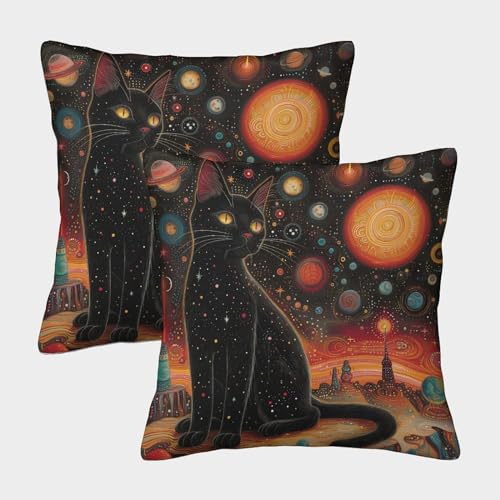 HEYLInUP Kissenbezug mit Katzenmotiv, dekorativ, maschinenwaschbar, quadratisch, mit unsichtbarem Reißverschluss, Kissenbezüge für Sofa, Couch, Zuhause, Schlafzimmer, 40 x 40 cm, 2 Stück HEYLInUP Kissenbezug mit Katzenmotiv, dekorativ, maschinenwaschbar, quadratisch, mit unsichtbarem Reißverschluss, Kissenbezüge für Sofa, Couch, Zuhause, Schlafzimmer, 40 x 40 cm, 2 Stück von HEYLInUP