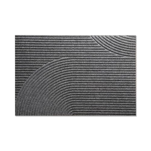 HEYMAT Stein Hochwertige Fußmatte 60x90cm groß für Innen & Außen - Schmutzfangmatte rutschfest, waschbar & wetterfest - für Eingangsbereich & Aussenbereich - Grau von HEYMAT
