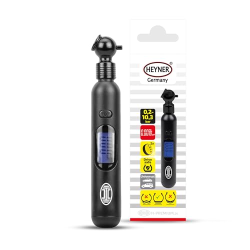 HEYNER® Reifendruckprüfer digital Luftdruckprüfer Reifen Manometer LCD-Display 0.20-10.3 bar 0,05 bar Abweichung von HEYNER