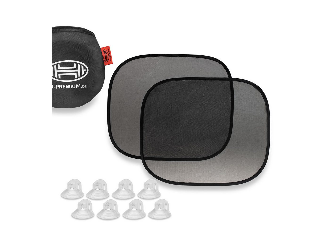 HEYNER Autosonnenschutz Auto-Sonnenschutz 44x36cm 2er Set Saugnäpfe Autofenster UV Schutz, (Set, 2-St) von HEYNER