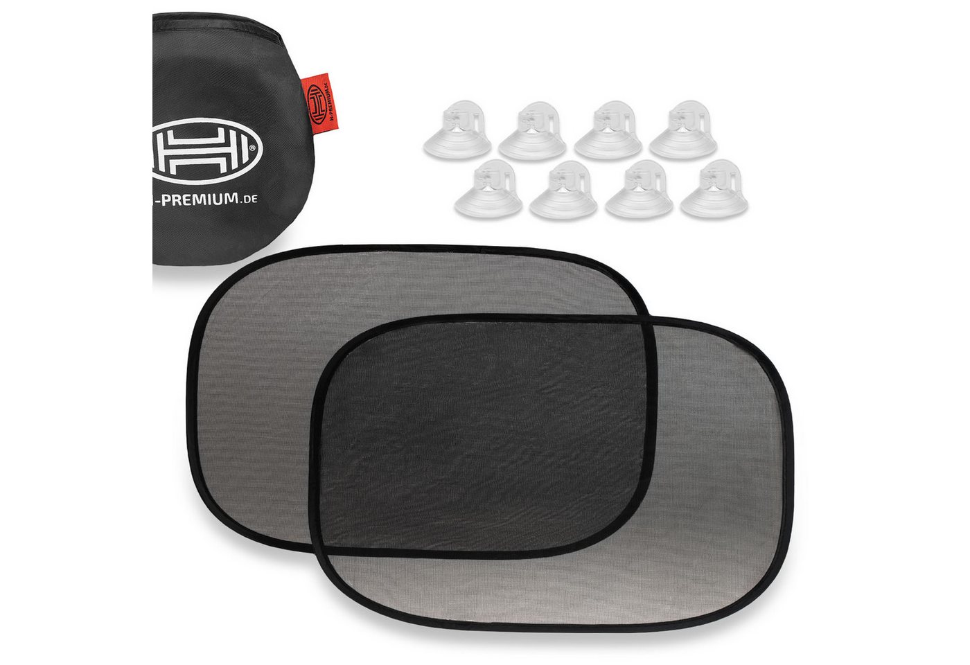 HEYNER Autosonnenschutz Auto-Sonnenschutz 48x30cm 2er Set Saugnäpfe Autofenster UV Schutz, (Set, 2-St) von HEYNER