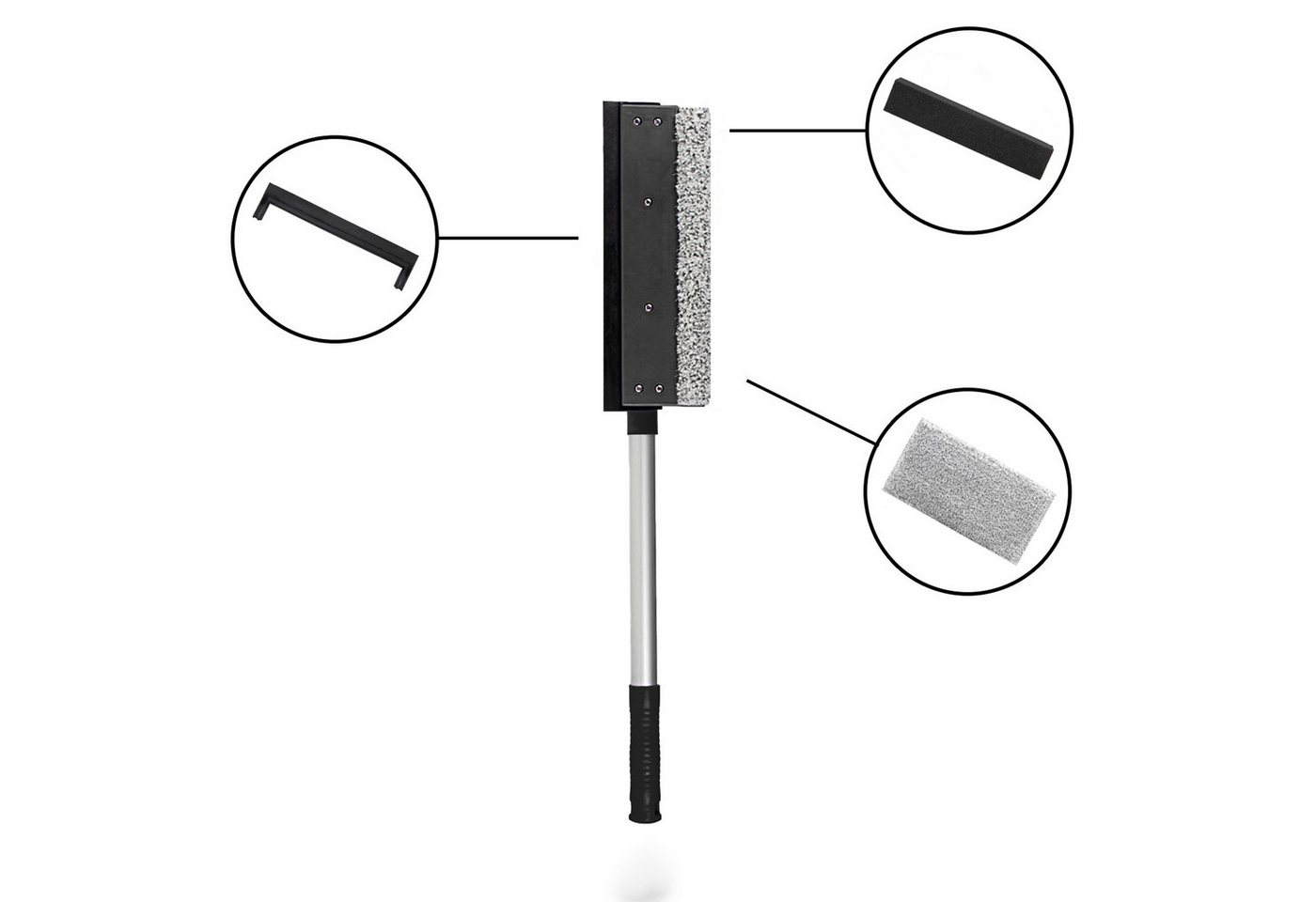 HEYNER Autowaschbürste Ersatzkit 25 cm Breite HEYNER® Scheibenreiniger INSECT Alu L25, (Set, 1-tlg) von HEYNER