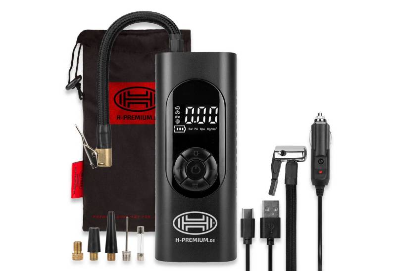 HEYNER Kompressor Digitaler Akku-Kompressor 6.000mAh - 10 bar mit LED & Auto-Stopp, 60 W, max. 10 bar, Set von HEYNER