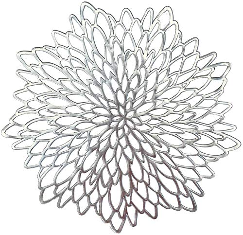 HEYOMART 4er Set Rund PVC Platzset Abwaschbar Platzsets Tischsets Rund, Hitzebeständige 38cm Platzdeckchen Abwaschbar rutschfest Platzteller Silber Ideal für Weihnacht Hochzeit Küche Party, Silber HEYOMART 4er Set Rund PVC Platzset Abwaschbar Platzsets Tischsets Rund, Hitzebeständige 38cm Platzdeckchen Abwaschbar rutschfest Platzteller Silber Ideal für Weihnacht Hochzeit Küche Party, Silber von HEYOMART