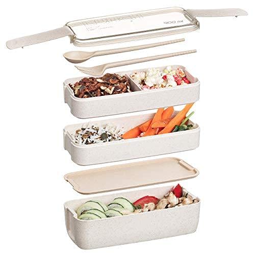 Bento Box,lunchbox mit fächern,Bento Box für Erwachsene Kinder,3Schicht Brotdose 900ml Lunchbox mit 3Fächern Besteck,Lagige Vesperdose,Erwachsene Kinder Brotbüchse zum Schule Arbeit Picknick-Beige Bento Box,lunchbox mit fächern,Bento Box für Erwachsene Kinder,3Schicht Brotdose 900ml Lunchbox mit 3Fächern Besteck,Lagige Vesperdose,Erwachsene Kinder Brotbüchse zum Schule Arbeit Picknick-Beige von HEYOUTH