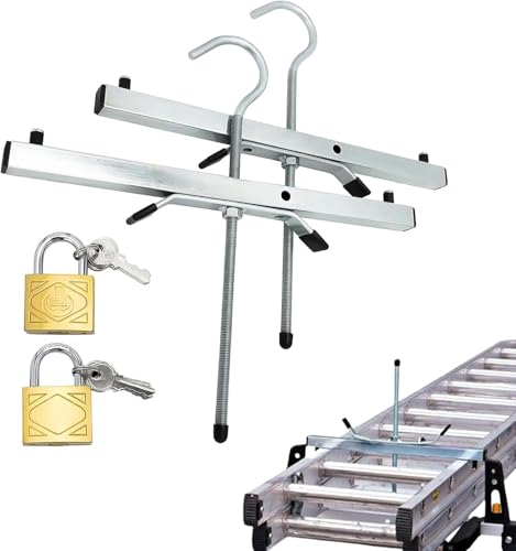 HEYOUTH Leiterklemme,Leiterhalter Dachträger,Leitersicherung Dachrinne,Leiter Sicherung,Abschließbar,Leiterhalter Gerätehalter,2-teiliges Set von HEYOUTH