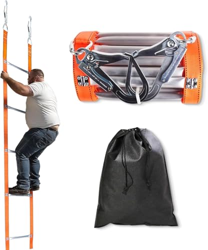 HEYOUTH Strickleiter,Fluchtleiter,Strickleiter Rettungsleiter, Feuerleiter Fluchtleiter,Universelles Befestigungssystem,Faltbar,für Balkon & Fenster,Gewicht von bis zu 450 kg (10m) von HEYOUTH