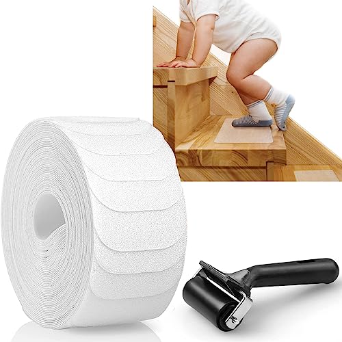 HEYOUTH Treppenstufen Matten,Antirutschmatte Treppe Außen,Transparent Stufenmatten Innen 15 Stück rutschfeste Klebeband,Selbstklebend Treppenteppich,für Holzstufen Set, für Kinder Haustiere(10x60cm) von HEYOUTH