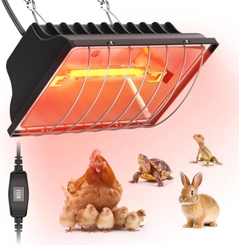 HEYOUTH Wärmelampe Hühner,Rotlichtlampe Wärmelampe Küken,mit Sparschalter,Heizlampe Hühnerstall,Wärmelampe Tiere,Ferkellampe, Kückenlampe, Wärmelampe Tiere Hühner Infrarot Heizstrahler (250W) von HEYOUTH