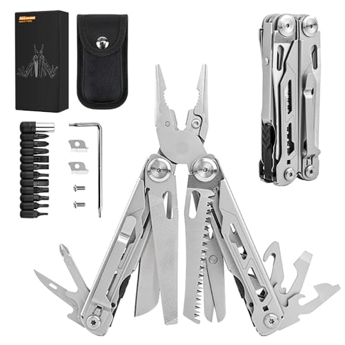 Multifunktionszange,Taschenmesser Multitool,Multitool Zange,Multi Tool Faltbare Zange mit verbesserter Schere und Schraubendreher, Edelstahl mit Nylontasche, ideal für Outdoor, Wandern Geschenk von HEYOUTH