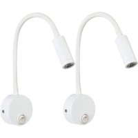 2 Stück weiße Wandleselampe 3 W, flexible verstellbare Halswandlampe Aluminium-Schreibtischlampe, Nachttischlampe mit Schalter, LED-Augenpflege, 2 Stück weiße Wandleselampe 3 W, flexible verstellbare Halswandlampe Aluminium-Schreibtischlampe, Nachttischlampe mit Schalter, LED-Augenpflege, von HEYTEA