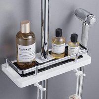 Duschregal Seifenhalter Dusche Badezimmer Duschaufbewahrung Ohne Bohren mit Duschseifenhalter, Haken und Handtuchhalter Wandmontage Rostfrei Duschregal Seifenhalter Dusche Badezimmer Duschaufbewahrung Ohne Bohren mit Duschseifenhalter, Haken und Handtuchhalter Wandmontage Rostfrei von HEYTEA