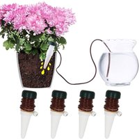 Tropfbewässerungsflasche, 4 Stück Keramik-Tropfbewässerung, automatische Bewässerung von Pflanzen, Selbstbewässerungssystem für Garten, Haus, Innen Tropfbewässerungsflasche, 4 Stück Keramik-Tropfbewässerung, automatische Bewässerung von Pflanzen, Selbstbewässerungssystem für Garten, Haus, Innen von HEYTEA
