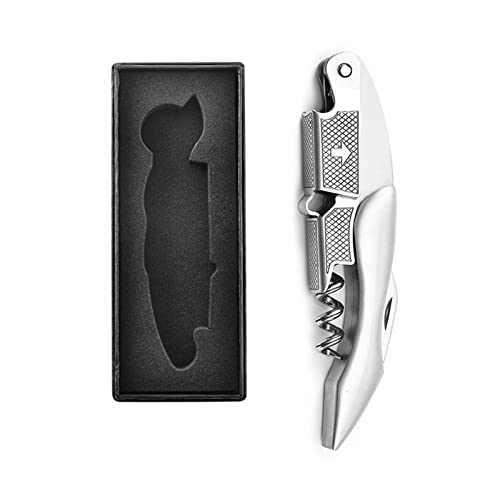 HEYU Premium Edelstahl & Palisander Kellnerkorkenzieher, Professionelle Kellnerkorkenzieher für Weinflaschen, 3-in-1 Weinöffner Robuster, robuster Edelstahl, Echtholzgriff von HEYU