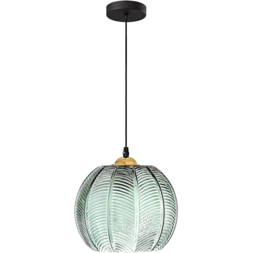HEYUN 3-Flammige Pendelleuchte Esstisch Hängelampe Mit Grünem Glas Lampenschirm Höhenverstellbare Moderne Deckenleuchte Kreative Hängeleuchte Für Küche Esszimmer Schlafzimmer Wohnzimmer(25cm) von HEYUN