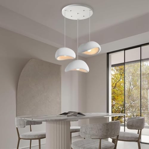 HEYUN Kreative Wabi Sabi Pendelleuchte E27 Moderne 3 Flammig Weiße Hängeleuchte Unregelmäßiges Design Höhenverstellbar Kronleuchter Für Esstisch Wohnzimmer Esszimmer Innenbeleuchtung Heimdekoration(A) HEYUN Kreative Wabi Sabi Pendelleuchte E27 Moderne 3 Flammig Weiße Hängeleuchte Unregelmäßiges Design Höhenverstellbar Kronleuchter Für Esstisch Wohnzimmer Esszimmer Innenbeleuchtung Heimdekoration(A) von HEYUN