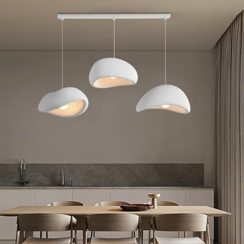 HEYUN Kreative Wabi Sabi Pendelleuchte E27 Moderne 3 Flammig Weiße Hängeleuchte Unregelmäßiges Design Höhenverstellbar Kronleuchter Für Esstisch Wohnzimmer Esszimmer Innenbeleuchtung Heimdekoration(B) HEYUN Kreative Wabi Sabi Pendelleuchte E27 Moderne 3 Flammig Weiße Hängeleuchte Unregelmäßiges Design Höhenverstellbar Kronleuchter Für Esstisch Wohnzimmer Esszimmer Innenbeleuchtung Heimdekoration(B) von HEYUN