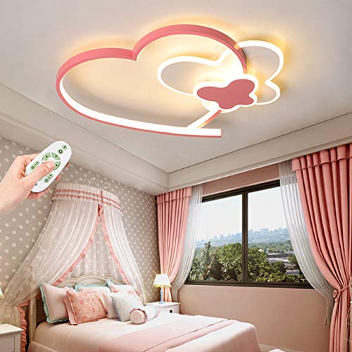 LED Deckenleuchte Kinderlampe Modernes Design Schmetterling Herzförmige Deckenlampe Schlafzimmer Lampe Dimmbar Fernbedienung Beleuchtung Wohnzimmer Babyzimmer Deckenlicht Dekorativen Kronleuchter von HEYUN
