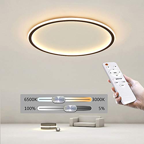 LED Deckenleuchte modern minimalistisch Wohnzimmer rund Lampe Schlafzimmer Lampe Nordmode Flur Lampe Studie Lampe schwarz,Dimmable,50cm von HEYUN