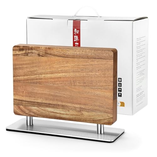 HEZHEN Magnetischer Messerhalter Holz, Doppelseitiger Starker Magnet Akazienholz Messerblock, mit Edelstahlsockel, Werkzeug zur Messeraufbewahrung HEZHEN Magnetischer Messerhalter Holz, Doppelseitiger Starker Magnet Akazienholz Messerblock, mit Edelstahlsockel, Werkzeug zur Messeraufbewahrung von HEZHEN