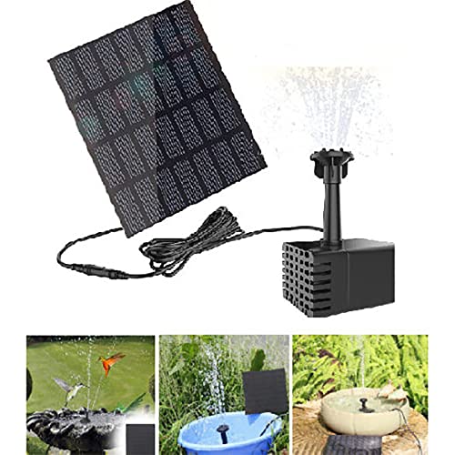 HEZHU 200L/H Springbrunnen Solar Pumpe Teichpumpe Brunnen Fontäne Garten Wasserspiel Schwarz von HEZHU