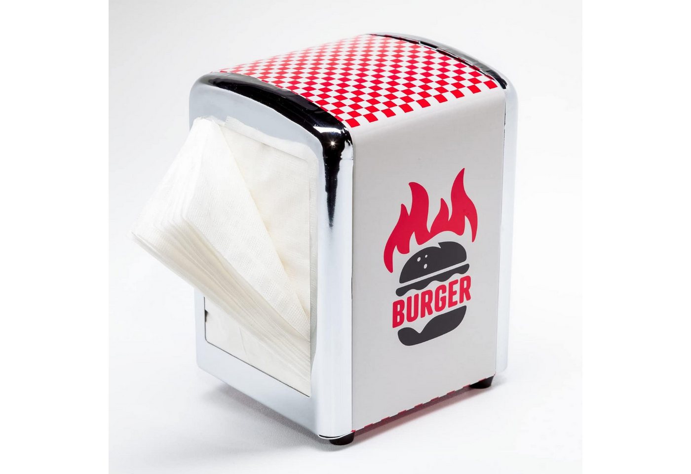 HF Home Flair Serviettenhalter 1x Home-Flair Premium Serviettenspender Diner Serviettenhalter(Burger), (1-tlg), inkl. 60 Servietten von HF Home Flair