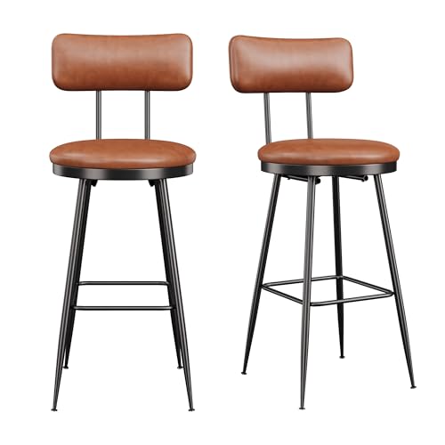 Barhocker 2er Set, Barhocker Mit Lehne Und 4 Beine, PU Kunstleder, Barstuhl, Bar Hocker, Weiche Polsterung Hohe Rückenlehne Thekenhocker, Armlose, Hoher Hocker Für Küche Wohnzimmer Bar (Braun, 2PCS) Barhocker 2er Set, Barhocker Mit Lehne Und 4 Beine, PU Kunstleder, Barstuhl, Bar Hocker, Weiche Polsterung Hohe Rückenlehne Thekenhocker, Armlose, Hoher Hocker Für Küche Wohnzimmer Bar (Braun, 2PCS) von HFASD