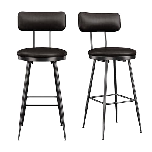 Barhocker 2er Set, Barhocker Mit Lehne Und 4 Beine, PU Kunstleder, Barstuhl, Bar Hocker, Weiche Polsterung Hohe Rückenlehne Thekenhocker, Armlose, Hoher Hocker Für Küche Wohnzimmer Bar (Schwarz, 2PCS) Barhocker 2er Set, Barhocker Mit Lehne Und 4 Beine, PU Kunstleder, Barstuhl, Bar Hocker, Weiche Polsterung Hohe Rückenlehne Thekenhocker, Armlose, Hoher Hocker Für Küche Wohnzimmer Bar (Schwarz, 2PCS) von HFASD