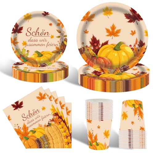 80 Stück Herbst Party Geschirrset, Ahornblatt Pappteller, Tassen Servietten Schön, Dass Wir Zusammen Feiern für Hochzeit Geburtstag Herbst Thanksgiving Dinner Party Dekorationen 80 Stück Herbst Party Geschirrset, Ahornblatt Pappteller, Tassen Servietten Schön, Dass Wir Zusammen Feiern für Hochzeit Geburtstag Herbst Thanksgiving Dinner Party Dekorationen von HFBOBP