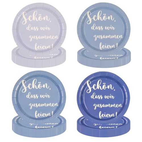 HFBOBP 48 Stück Blau Gradientenfarbe Teller,18cm Dessertteller Spruch Schön, Dass Wir Zusammen Feiern für Tischdeko Hochzeitsfeier Jubiläums Themenparty Deko HFBOBP 48 Stück Blau Gradientenfarbe Teller,18cm Dessertteller Spruch Schön, Dass Wir Zusammen Feiern für Tischdeko Hochzeitsfeier Jubiläums Themenparty Deko von HFBOBP